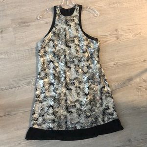 NBD silver and black sequin Whitney shift dress